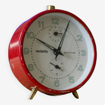 Vintage Mechanical Alarm Clock Red Featured