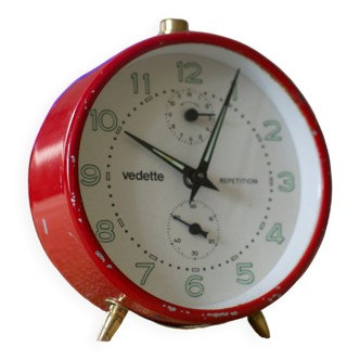 Vintage Mechanical Alarm Clock Red Featured