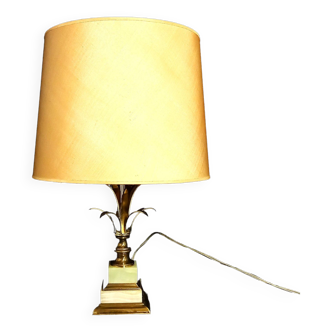 Pineapple style table lamp with onyx and brass base