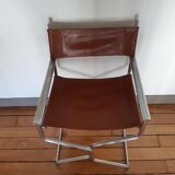 Leather folding armchair