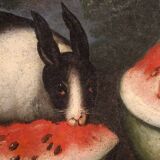 Antique Painting Still Life With Flowers And Fruit From The 18th Century