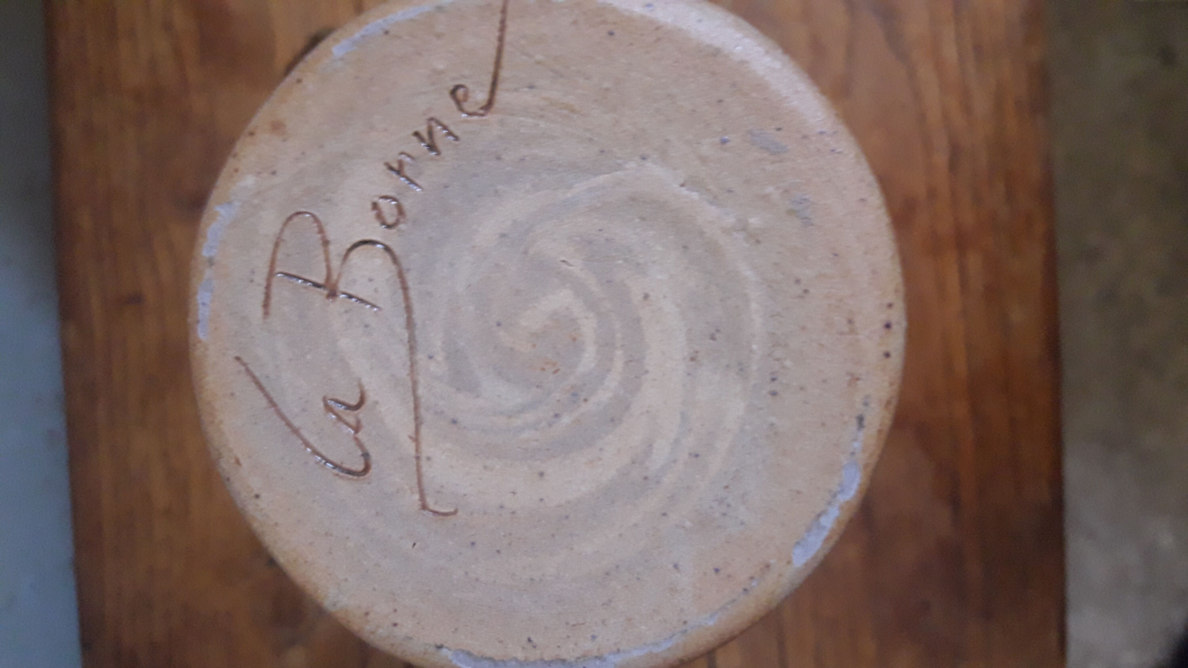 Enamelled terracotta pitcher