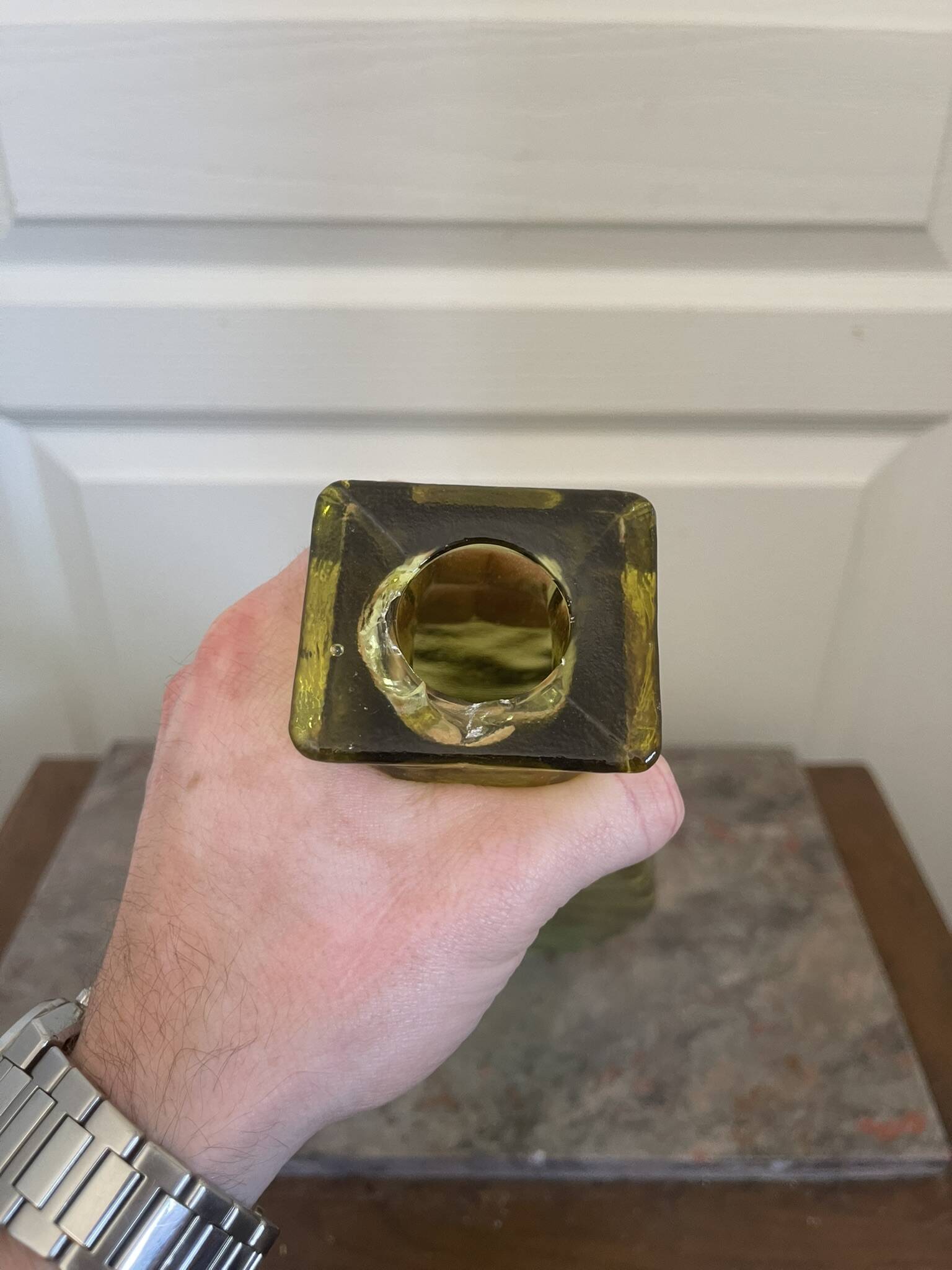 Old Decanter Vase Soliflore Green Carafe Spain 37 cm