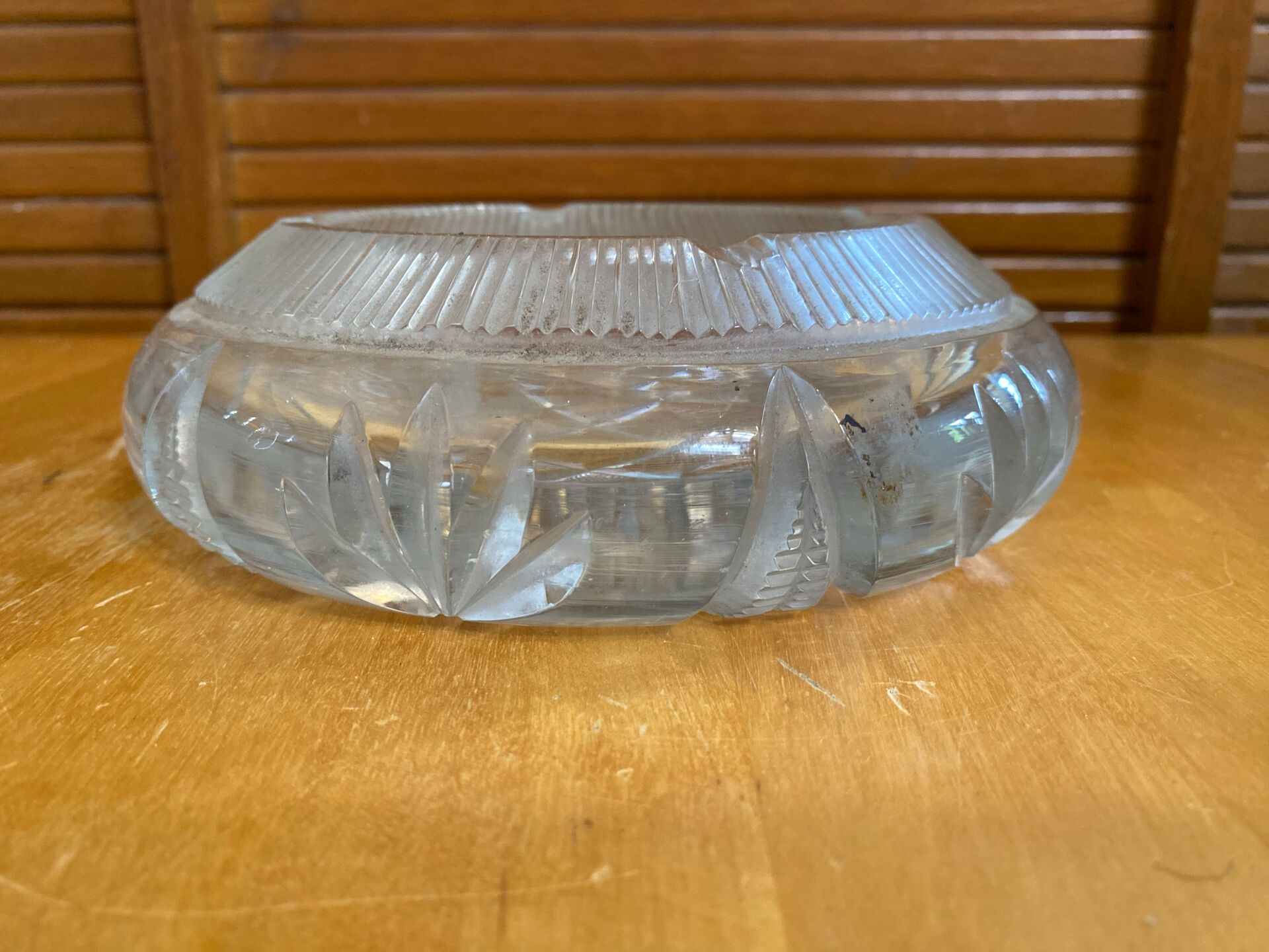 Vintage Cut Crystal Ashtray Saint Louis Style #E081