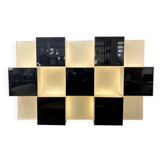Mid-Century Lighting Wall Unit by Roberto Monsani for Acerbis, 1970s