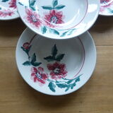 Set of 4 soup plates from the Sarreguemines factory, Monceau model 200214