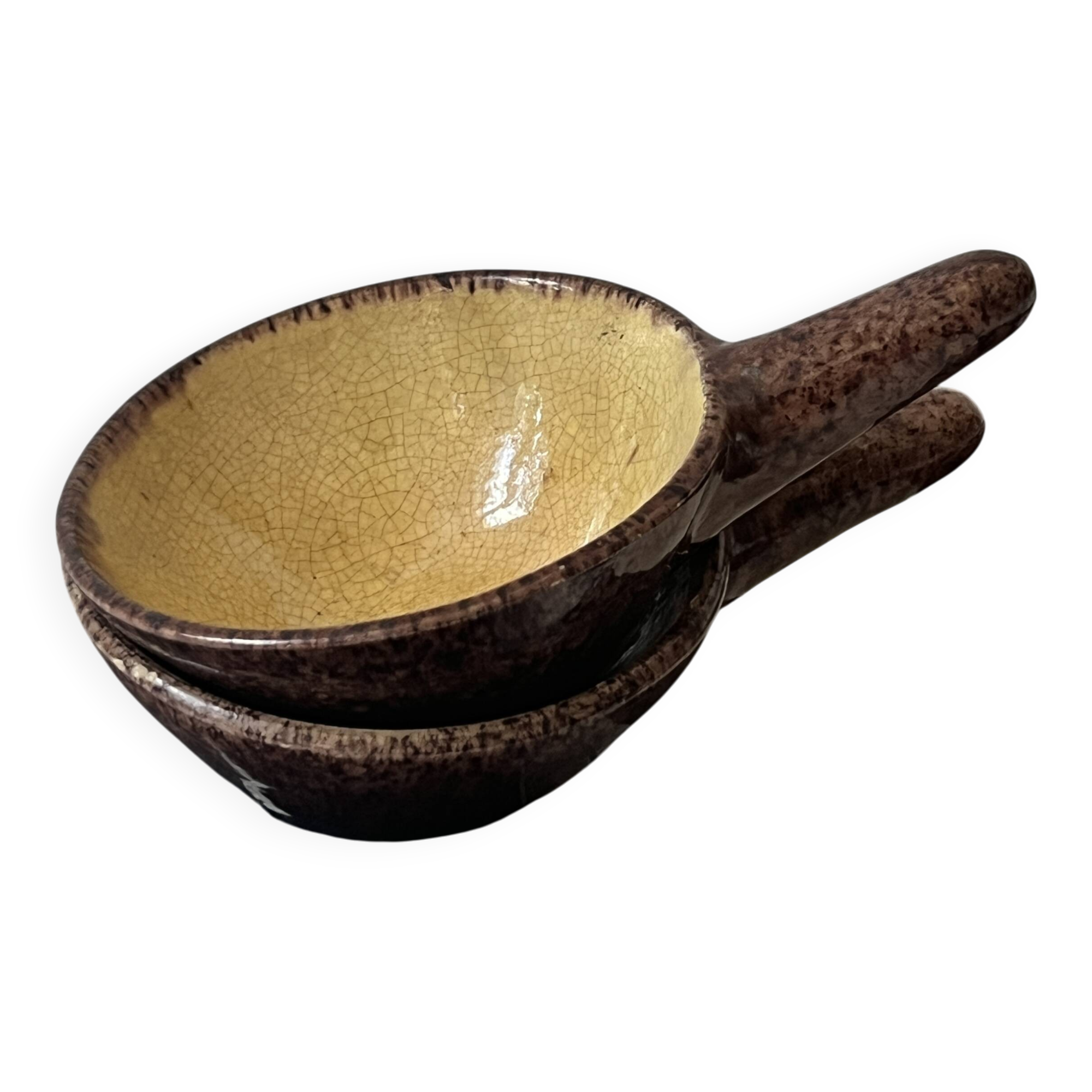 Set of ceres glazed ceramic ramekins, stoneware, france, 1960