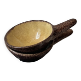 Set of ceres glazed ceramic ramekins, stoneware, france, 1960