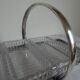 Silver metal aperitif server & 4 art deco glass ramequins/dishes