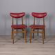 Pair of vintage 1960s chairs in wood and leather, italian design