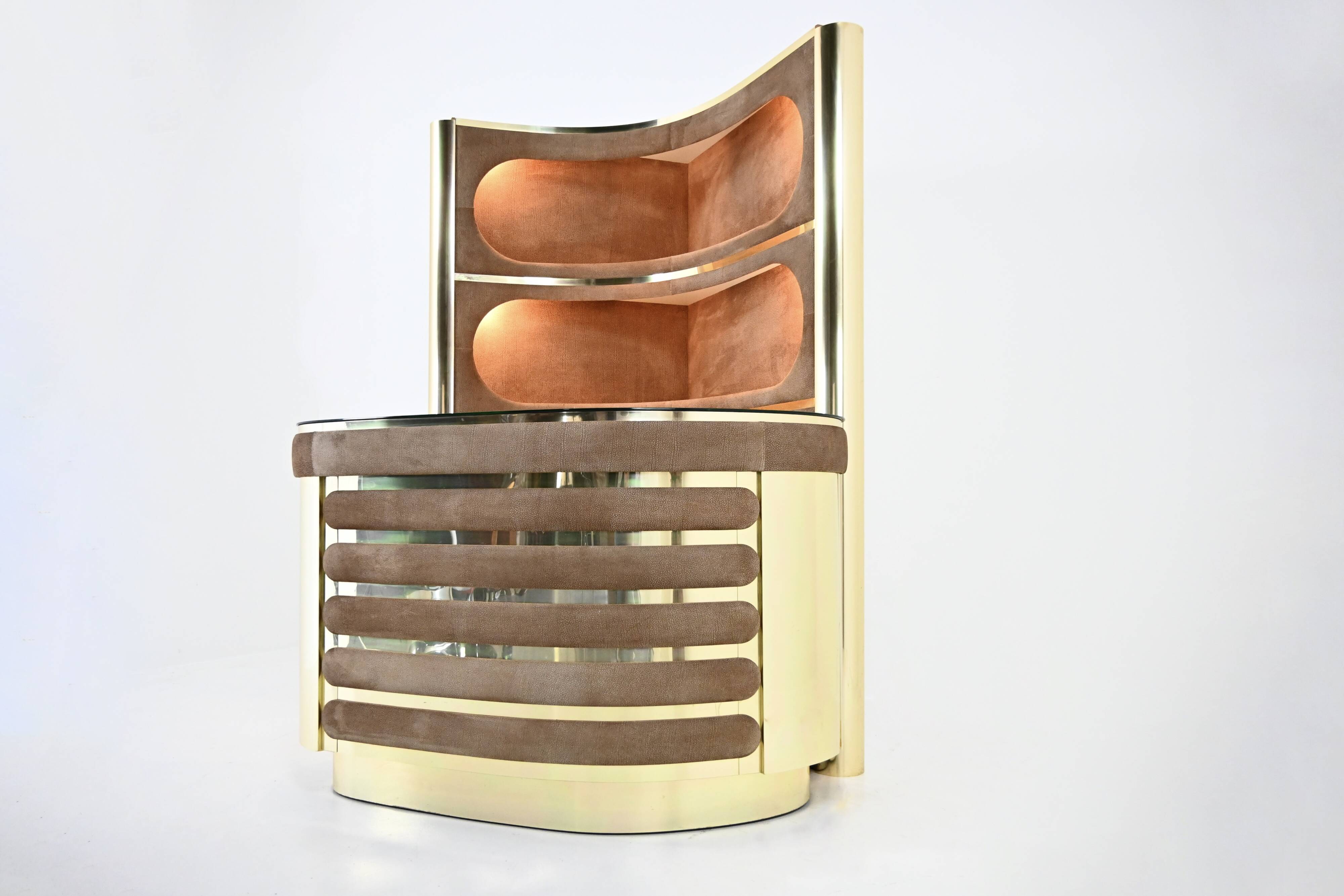 Bar set attributed to Willy Rizzo, 1970s.