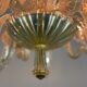Venetian chandelier in gilded murano glass, 6 arms of light