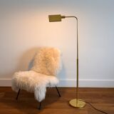 Lamppost / adjustable guided 1970s vintage gilded brass
