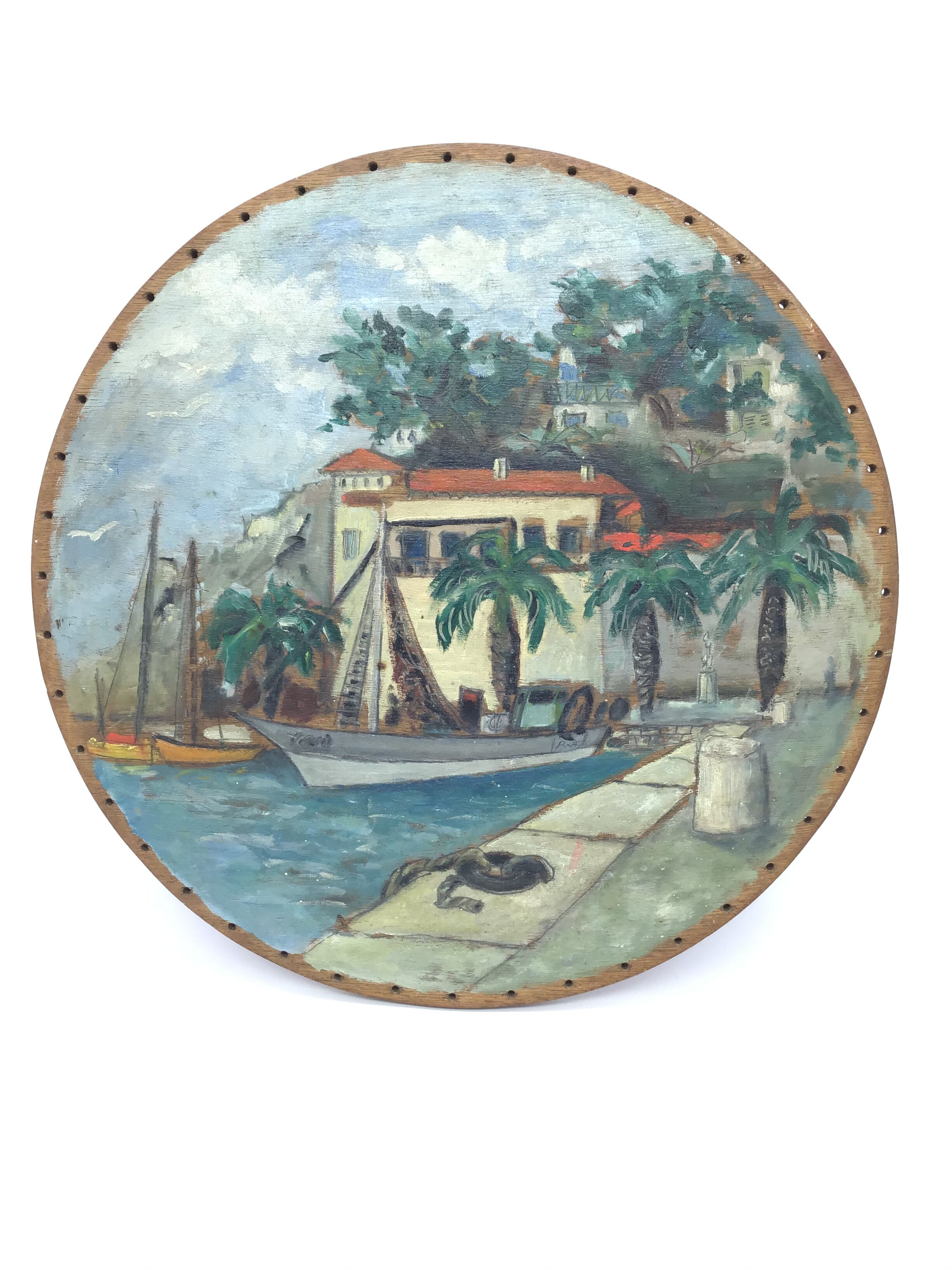 Ancient painting, Marine, the Riviera 50/60s