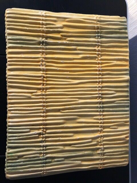 Straw porcelain cheese tray