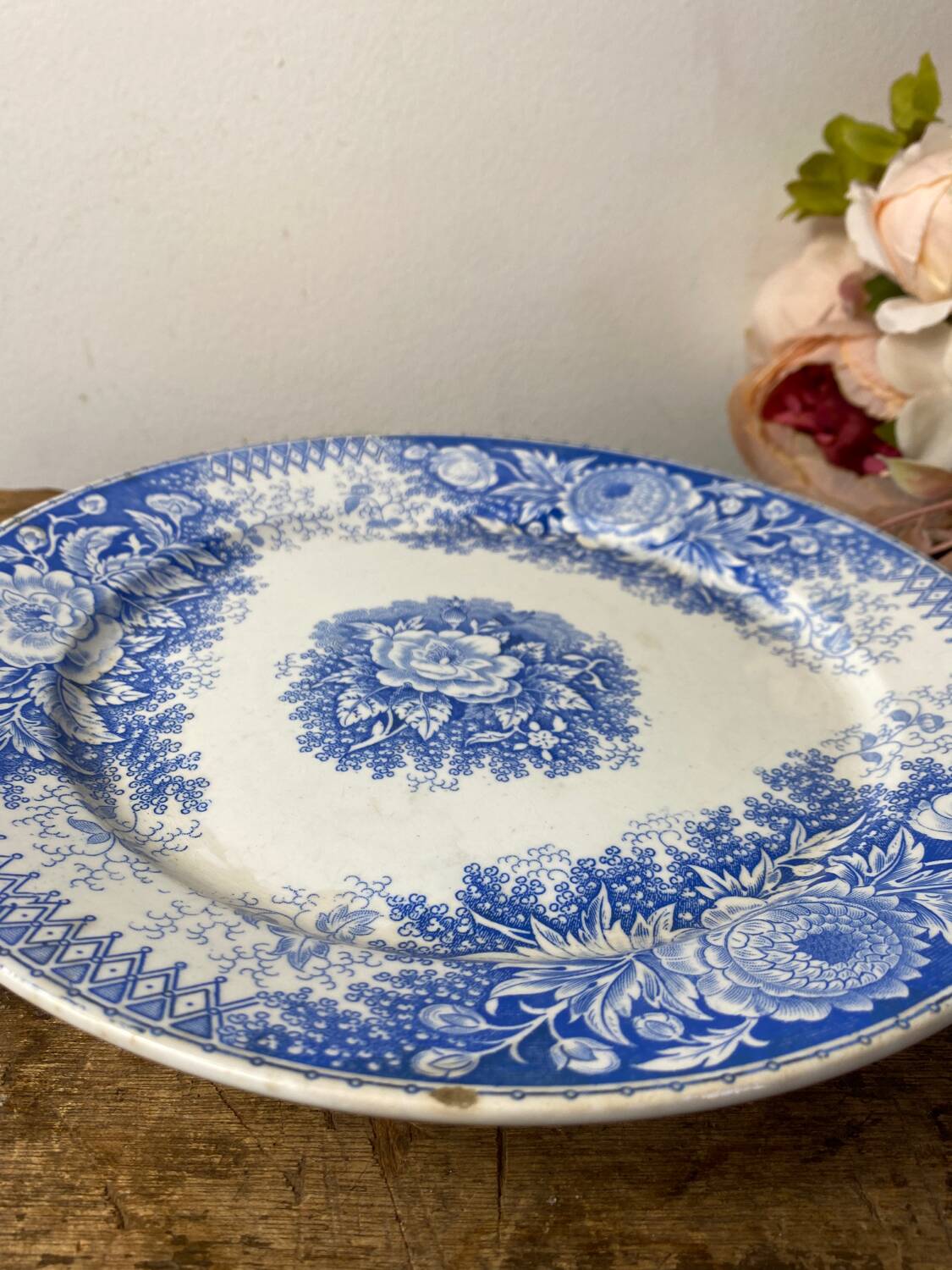 Old Sarreguemines earthenware dish