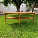 Solid beech coffee table - Sweden 70s/80s