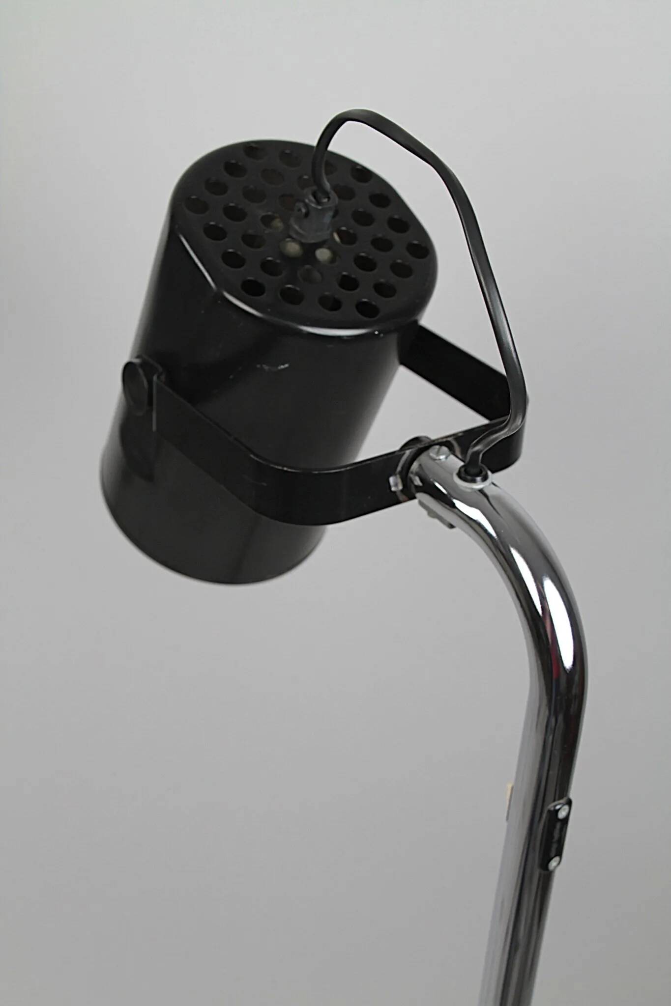 Pair of Black and Chrome “Orion” Floor Lamps by Per Sundstedt for Ateljé Lyktan, Sweden, 1960s