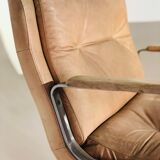 Pair of armchairs Raphael Raffel, skai and aluminum