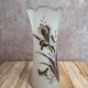 Antique Art Nouveau vase in frosted enamelled glass – iris decoration