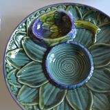 4 Vintage Barbotine Plates Artichoke Asparagus Table Decor Occasion