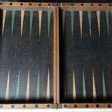 Backgammon game old wooden board game