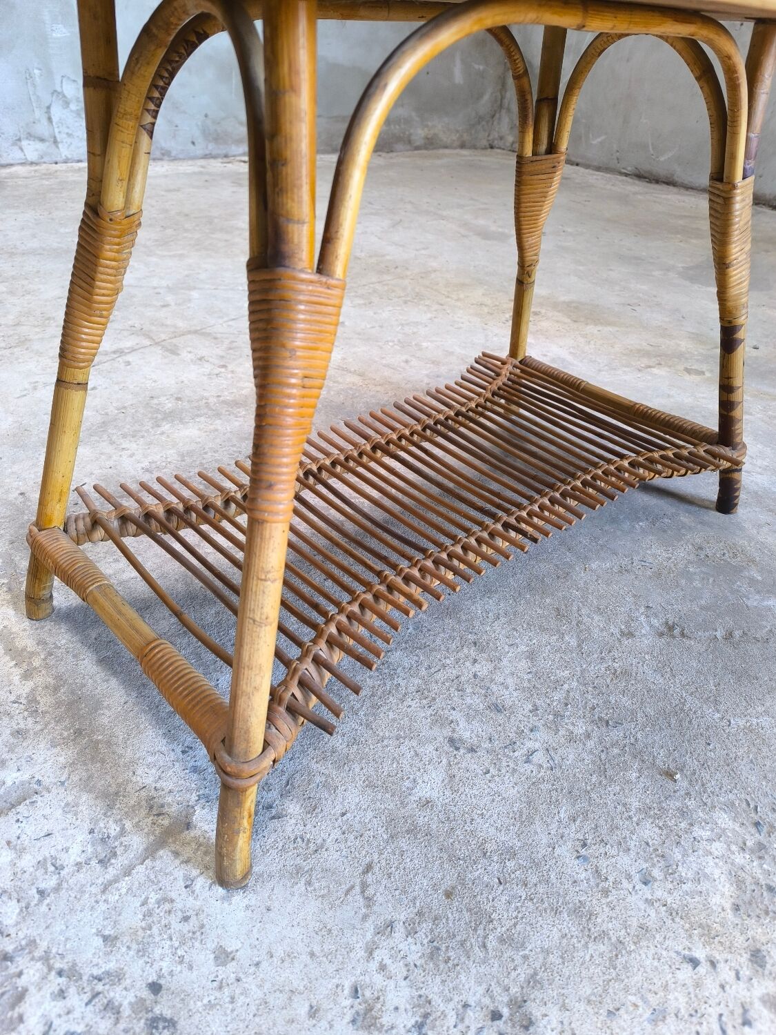 Vintage rattan coffee table