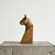 Sculpture of a boxer bookends in carved solid wood, mid-20th century.
