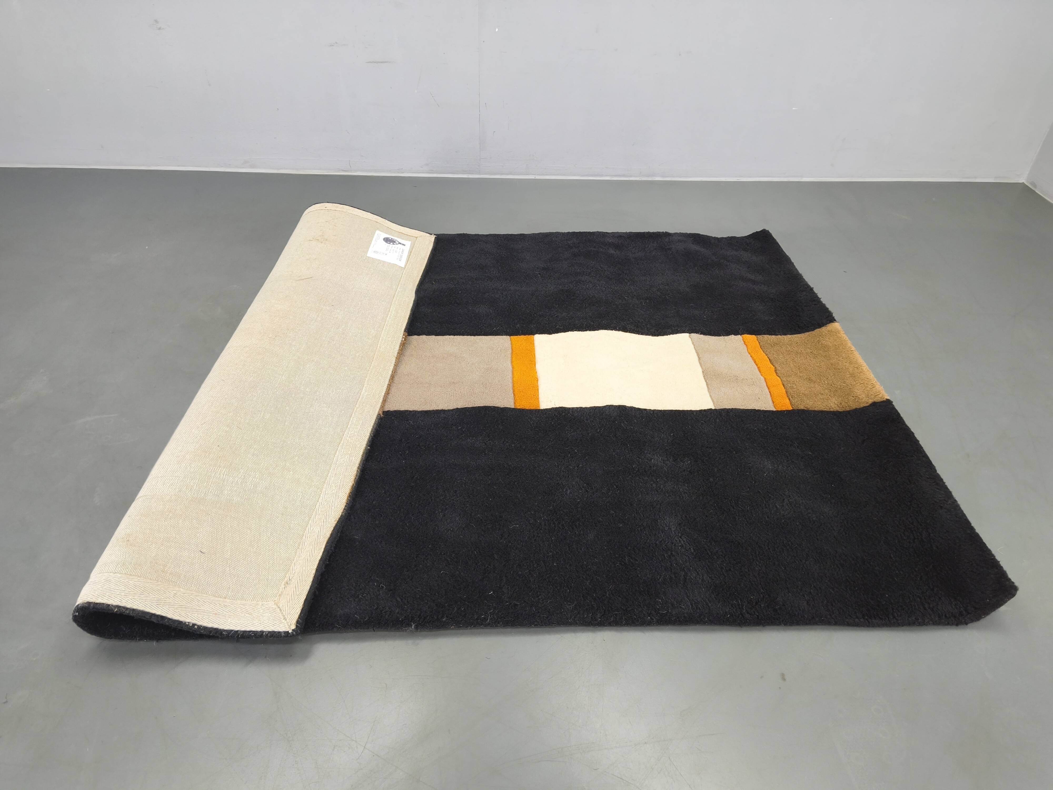 Hand-tufted wool rug by C. Olesen, Graphic design, 1990s