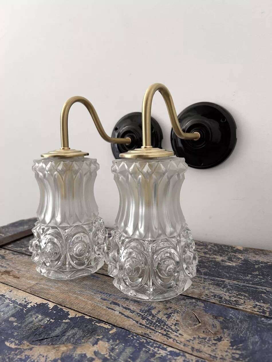 Art Deco glass wall lights