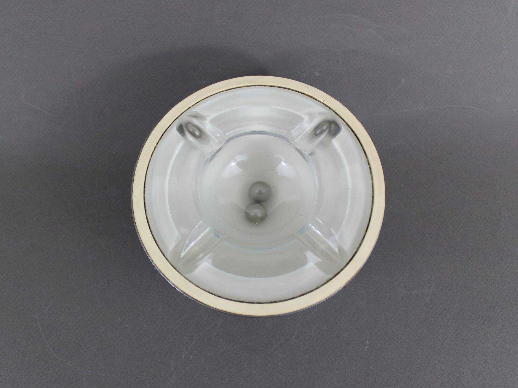Puzzle ball ashtray design in vintage metal from the 70s