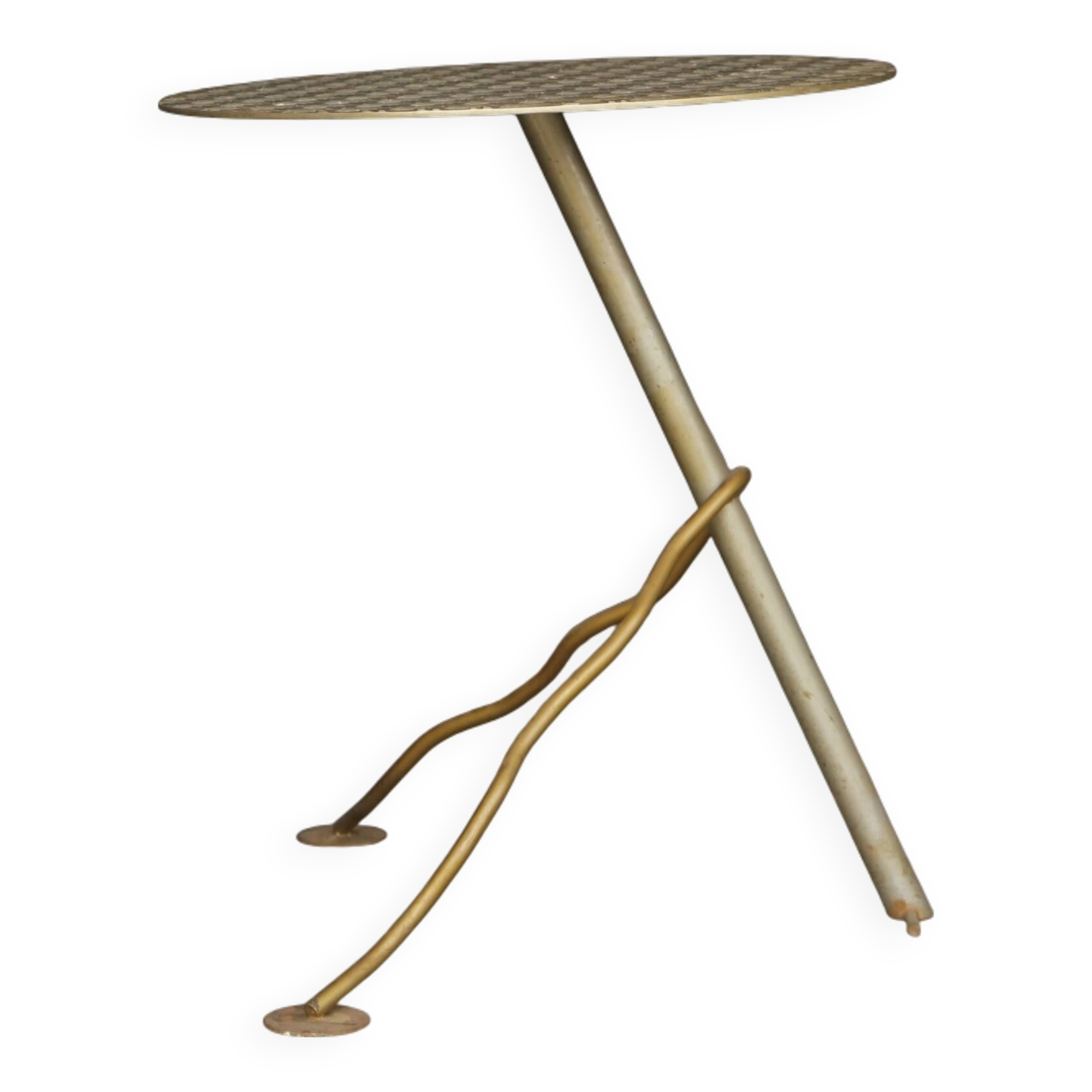 Table de jardin industrielle postmoderne en métal, années 1980