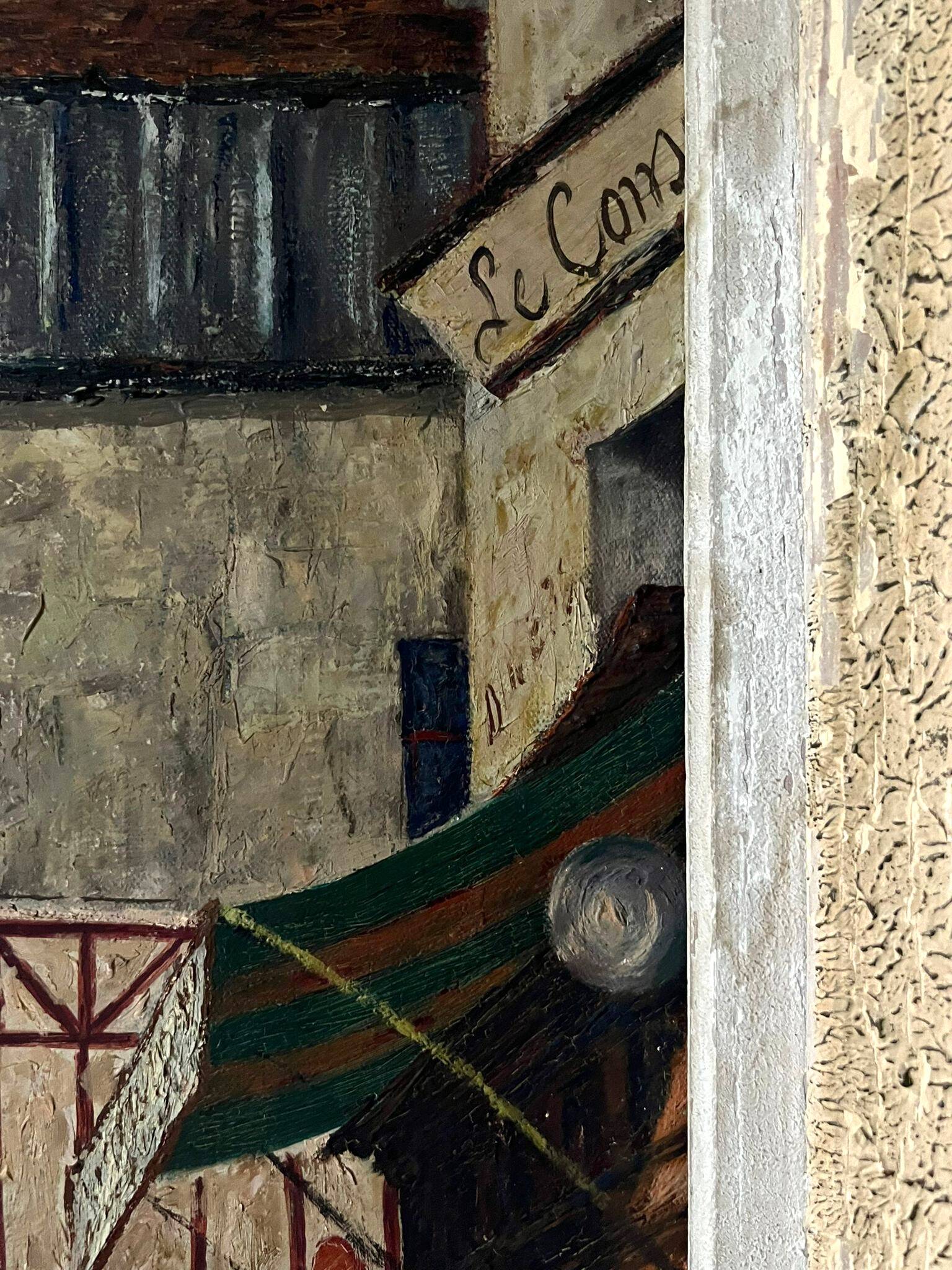 Oil painting on canvas 'Parisian street' CH Chanoy 1953 School of Paris