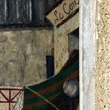 Oil painting on canvas 'Parisian street' CH Chanoy 1953 School of Paris