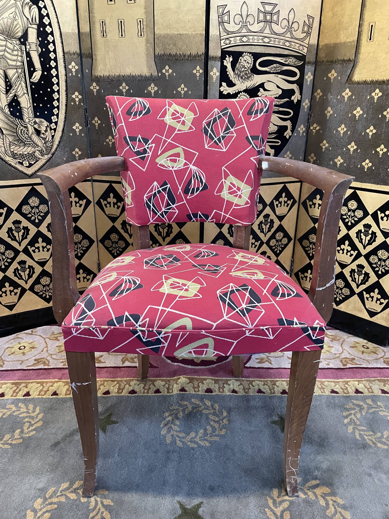 Suite of 4 armchairs bridges Art Deco style
