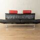 de Sede | Reto Frigg DS 140 sofa, 1980s, black leather & chrome, adjustable headrests