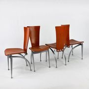 Postmodern Set of 4 Dining Chairs, 1980s