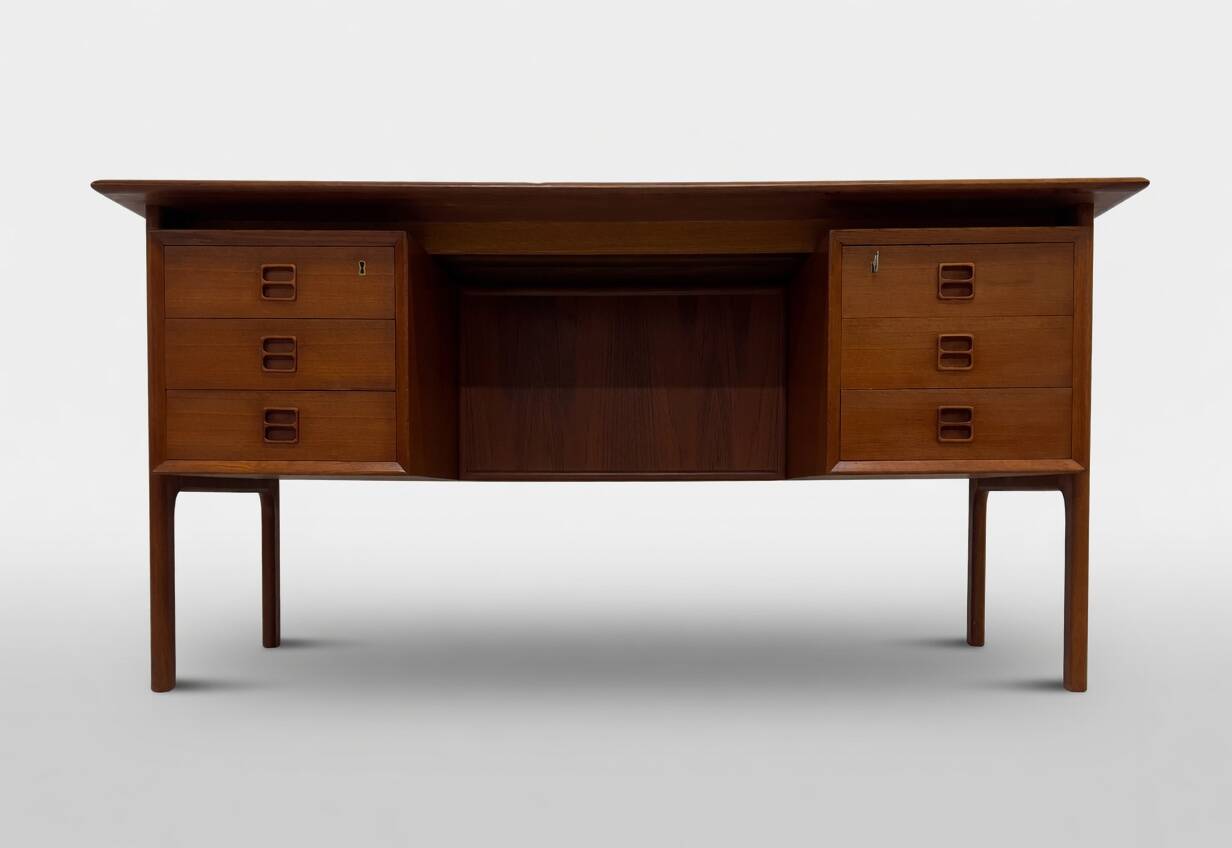 Danish Teak Executive Desk By Arne Vodder For Brouer, 1960s.