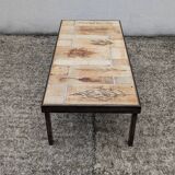 Roger Capron "herbarium" rectangular coffee table with patinated steel structure