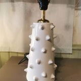 Moroccan white ceramic spiked lamp base