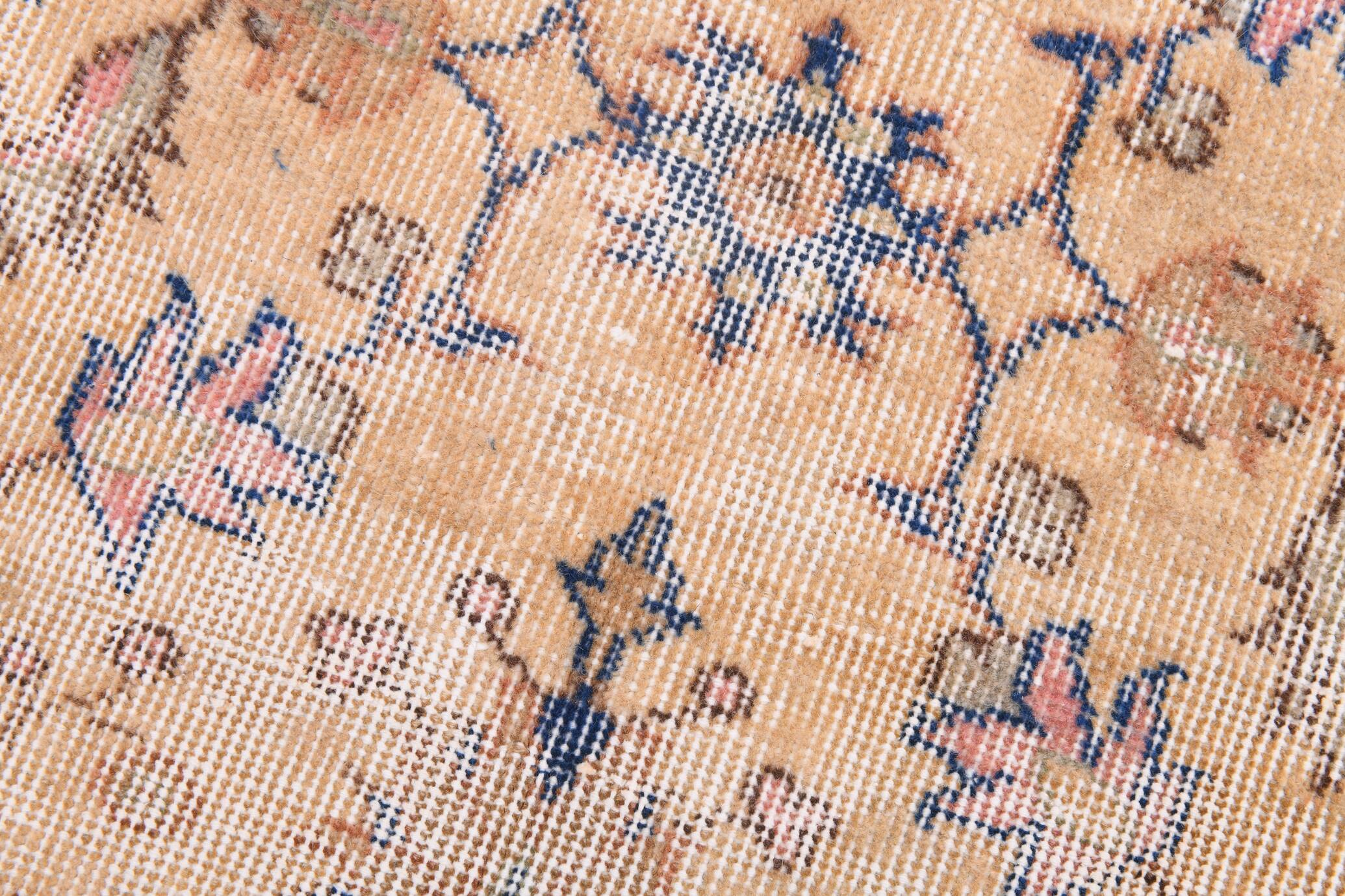 5x8 Rug For Farmhouse Room Blue Orange Vintage Rug, 162x262Cm SK 5165