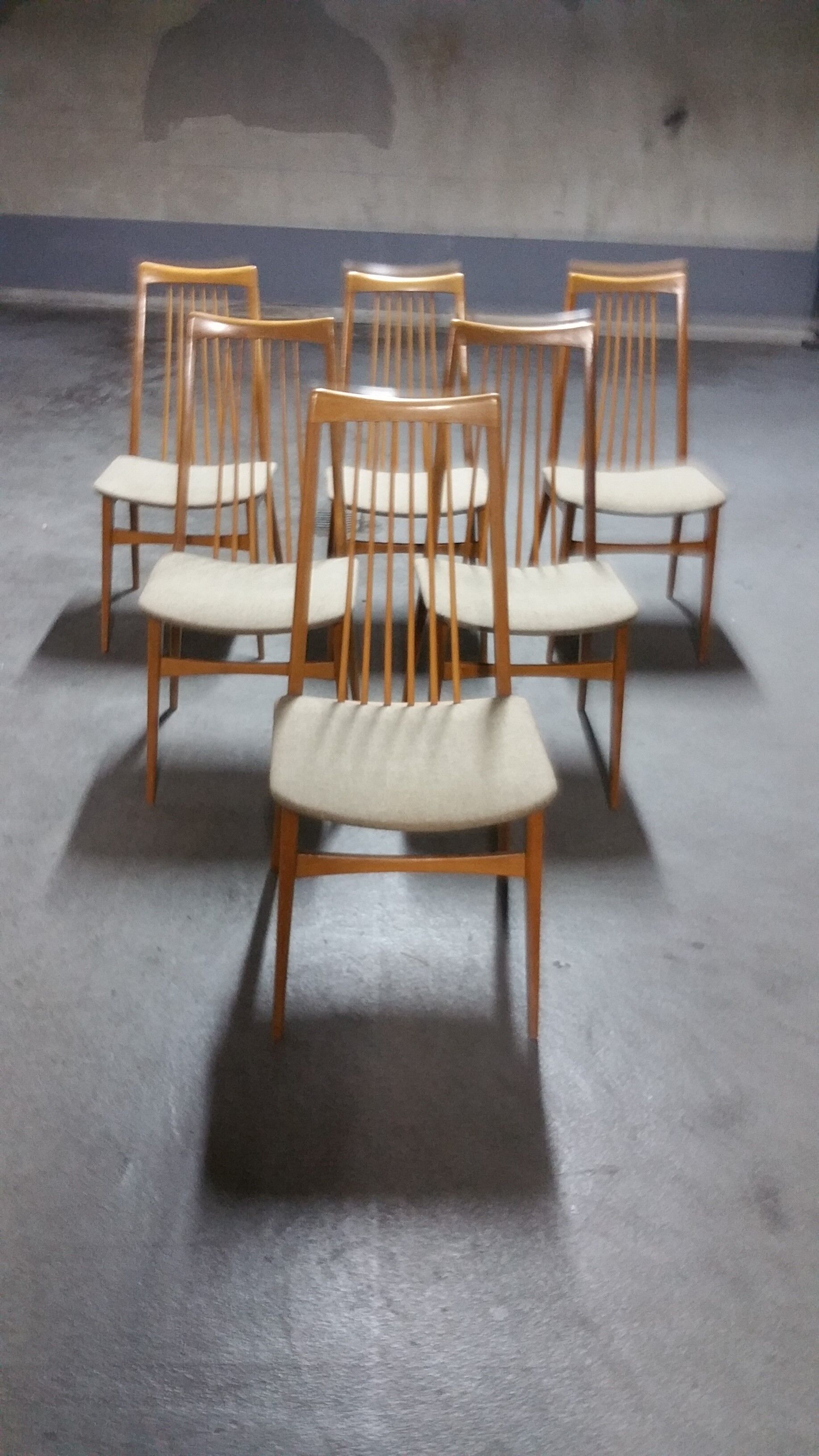 6 chairs Scandinavian years 50 60 Lubke