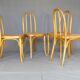 Set of 4 THONET chairs No. A 738 from 1920, caned - bistro -
