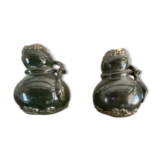 Pair of small ceramic vases "Charenton ceramic"