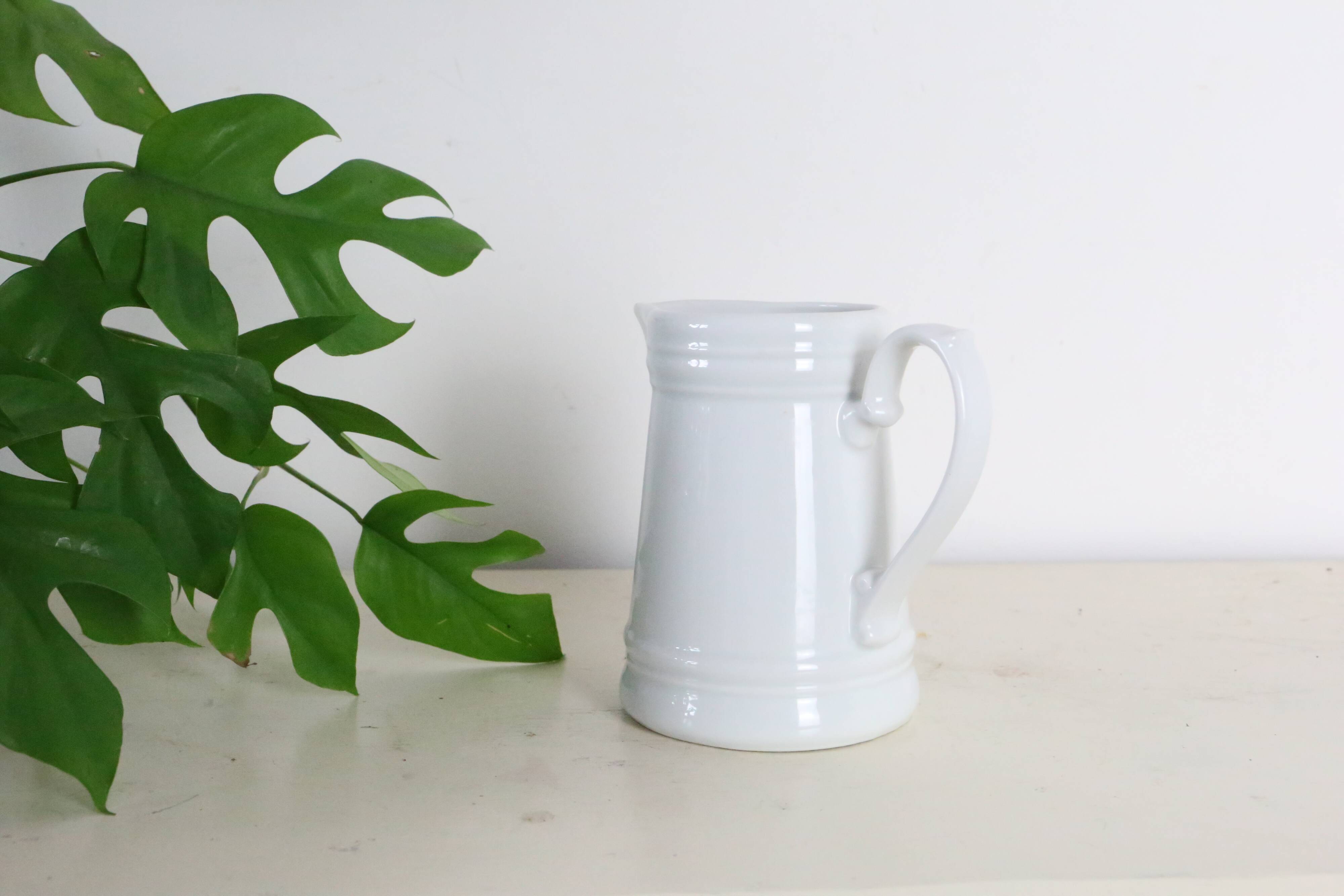 Water pitcher, white porcelain, 1960s vintage German