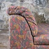 Large Beka armchair or small sofa in tapestry fabric, 70s