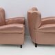Pair of Mid-Century Modern Italian Satin Armchairs, 1950s
