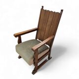 Oak arm chair 1930s  Height 110 Depth 70 Width 75 Seat height 46 cm