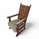 Fauteuil en chêne années 1930 Hauteur 110 Profondeur 70 Largeur 75 Hauteur d'assise 46 cm