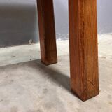 Brutalist oak seventies side table coffee table bench